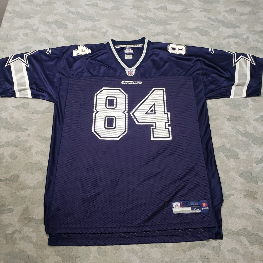 Dallas Cowboys Jersey Men XL Blue Crayton 84 Reebok NFL Football Short Sleeve